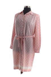 Leslie Fay Vintage Plus Size Pink and White Polka Dot Dress