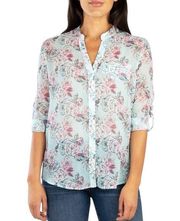 Kut From The Kloth Floral Jasmine Chiffon Blouse Top M