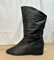 Worthington Jamie Black Leather Mid Calf Boots Women’s Sz 9 W