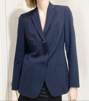 Brooks Brothers Navy Wool Blend 3- Button Women’s Blazer Size 6