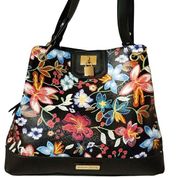 Adrienne Vittadini Botanical Floral Collection Tote with Padlock