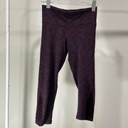 Champion  Red And Blue Heathered Cropped Leggings