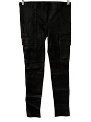 Theory Tobie Leather Cargo Pants in Deep Chocolate