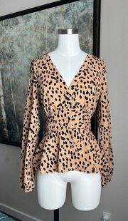 Spotted button front blouse