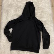 Black Mesh Hoodie