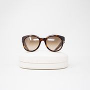 Salvatore Ferragamo SF783S Rounded Oval Tortoise Shell Brown Tan Sunglasses