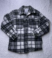 Womens Plaid Heavyweight Fuzzy L/S Shirt Jacket M Medium