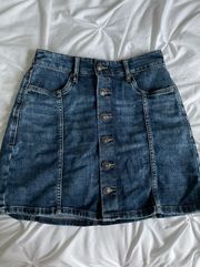 denim mini skirt