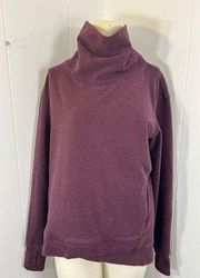 LULULEMON STRESS LESS WOMEN’S LONG SLEEVE FUNNEL NECK SWEATSHIRT MAROON SIZE 10