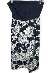 Deletta Strapless Dress Black Floral