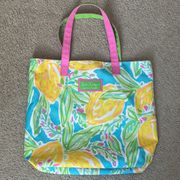 Lilly Pulitzer for Estee Lauder Floral Pattern Tote Bag Tropical Print
