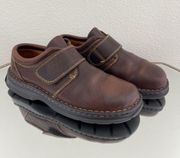 BORN Vintage 90s Dark Brown Leather Hook & Loop Chunky Platform Oxford Sneakers