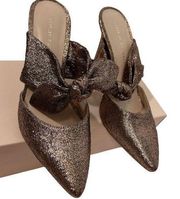 Loeffler Randall Flora Bow  Metallic Mules