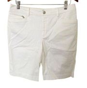 Lauren Ralph Lauren White Cotton Bermuda Shorts Sz 10 (small flaw)