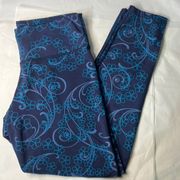 L.L. Bean women’s size small blue, Paisley and floral leggings.
