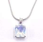 NWT Silver tone cubic zirconia solitaire necklace