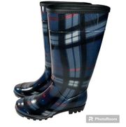 Tall Plaid Rain Boots Women’s Size 8