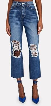 NWT L'AGENCE Adele Distressed Stovepipe Jeans