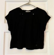 Distressed Cropped T-Shirt