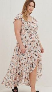 Torrid White&Pink Floral Gauze Maxi Romper Sz.3