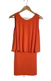 Marciano Dress Orange Backless Sheath Blouson Sleeveless Size Small NWT