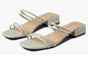 Indigo Rd. Sandals Womens Size 9.5 Taylia Green Block Heel Strappy Open Toe