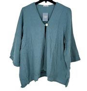 Cotton Lani Women’s Cardigan G6736-AZURE Blue Lightweight Cardigan Shirt Size 2X