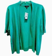 Verve Ami Kelly Green Short Sleeve Open Cardigan 2X NWT NEW! Healing Jade