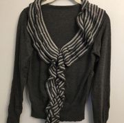 Romeo & Juliet Couture Ruffle Zip Cardigan Sweater