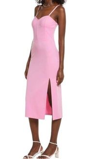 Open Edit Knit Corset Dress In Pink Crayon