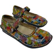Belle Mary Jane Multi Painterly Women's Leather Shoes Size 6/6.5 36