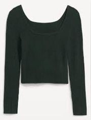 cropped square neck sweater