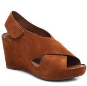 JOHNSTON & MURPHY TORI RUST BROWN SUEDE VELCRO CRISSCROSS STRAP WEDGE SANDALS 8