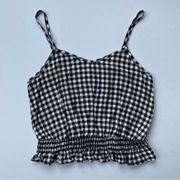 COMO Vintage Black and White Gingham Crop Top