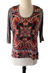 One World Top lightweight stretchy Womens PS Small Hippie Boho