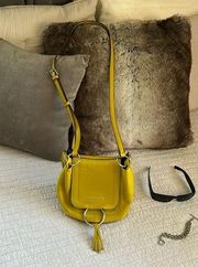 Anthro Sanctuary pebble leather flap over small crossbody bag adjustable