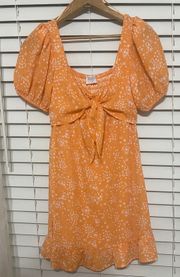 Orange Floral Dress