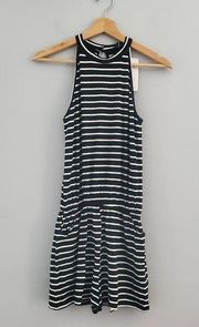 Merokeety Sleeveless Black & White Striped Romper Size S