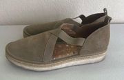 Lucky Brand Jenife Espadrille Platform Womens Size 9 Slip On Tan Shoes