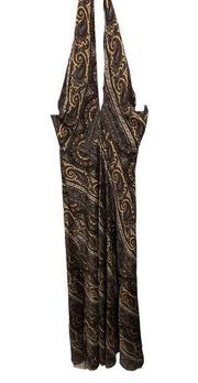 House of Harlow paisley print halter open back maxi dress size xs