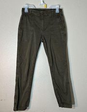 VINCE women pants military green Joggers USA made sz 27 Skinny Cropped Ankle