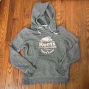 Roots Logo Hoodie Sweatshirt Grey Women’s size L