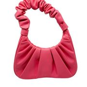 JW PEI Gabbi Ruched Hobo Scrunched Handle Magenta Handbag