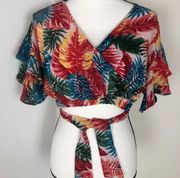 Love J Floral Crop Top Blouse Small Size