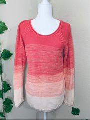 Natural Reflections Pink White Ombré Knit Sweater