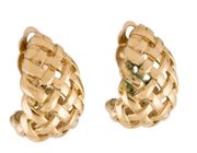 Vintage  Basketweave Clip On Earrings