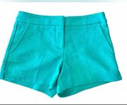 TRINA TURK Oceano Color Stretch Fabric Hook And Zip Close Shorts Size 0 NWOT