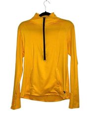 PINK - Victoria's Secret  Mustard Yellow Fitted Athletic Quarter Zip