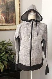 Tek Gear Women's Ultrasoft Fleece Hoodie Size Medium Gray Long Sleeve Cardigan