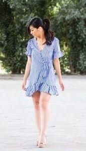 Forever 21 ✨HP✨Striped Ruffle Wrap Dress✨